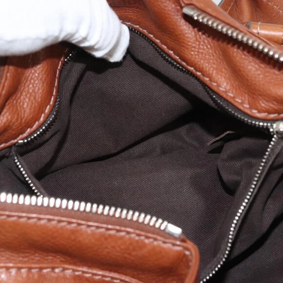 Chloe Paddington Shoulder Bag Leather Brown Gold Auth ep8587 - Picture 12 of 16